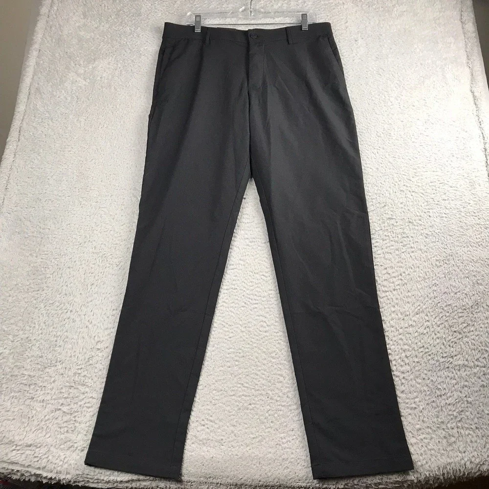 Banana Republic Flat Front Pant Mens 34x34 Black Performance Lightweight New NWT